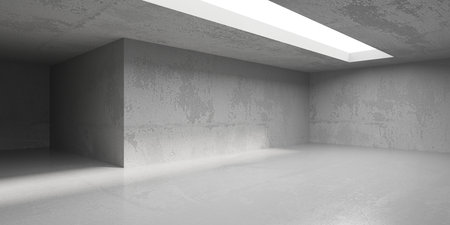 Abstract interior design concrete room. architectural background. 3d renderingの写真素材