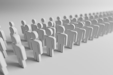crowd of people. Large group of stick figure persons. 3d renderingの写真素材