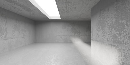 Abstract empty modern interior. concrete walls. architectural background. 3d renderingの写真素材