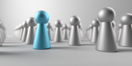 individual person in the crowd. Leadership and excellence concept. 3d rendering