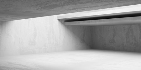 Abstract empty modern interior. concrete walls. architectural background. 3d renderingの写真素材