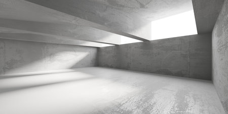 Abstract interior design concrete room. architectural background. 3d renderingの写真素材