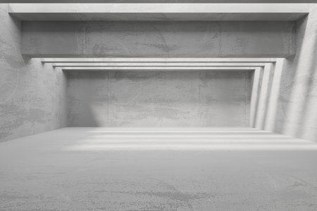 Abstract architecture background. Modern concrete room. 3d renderingの写真素材