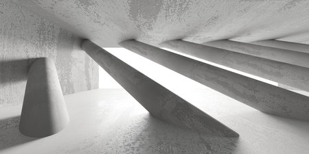 Abstract architecture background. Modern concrete room. 3d renderingの写真素材