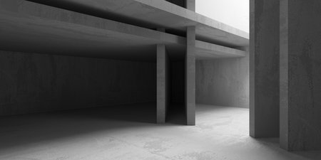 Abstract interior design concrete room. architectural background. 3d renderingの写真素材