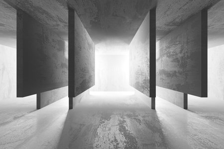 Abstract empty modern interior. concrete walls. architectural background. 3d renderingの写真素材
