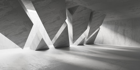 Abstract architecture background. Modern concrete room. 3d renderingの写真素材