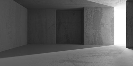 Abstract empty modern interior. concrete walls. architectural background. 3d renderingの写真素材