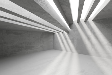 Abstract interior design concrete room. architectural background. 3d renderingの写真素材