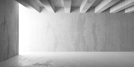 Abstract interior design concrete room. architectural background. 3d renderingの写真素材