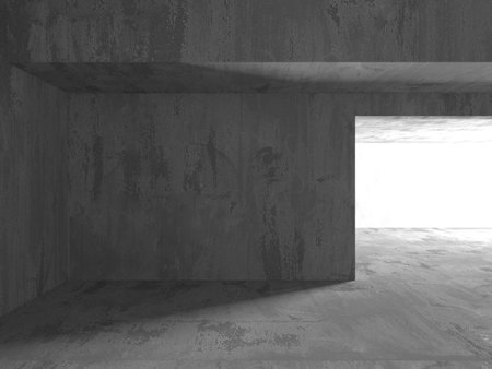 Abstract empty modern interior. concrete walls. architectural background. 3d renderingの写真素材
