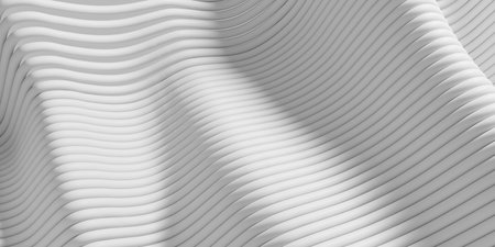 Abstract wave shapes white waves background. 3d renderingの写真素材