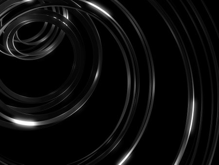 Black White Curves Steel Stripes Background. 3d rendering