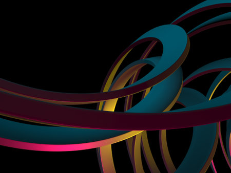 Wavy colorful steel lines texture. Futuristic design. 3d renderingの写真素材