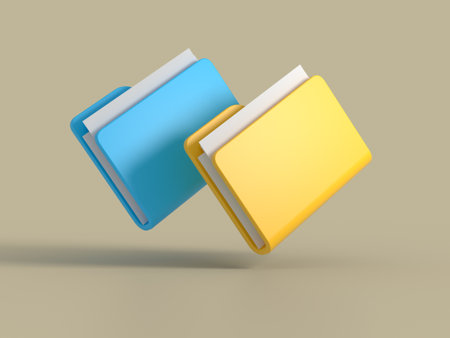 Office file folders. Business data concept. 3d rendering