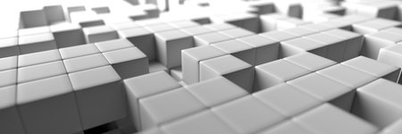 Abstract background made of cubes. Simple white wallpaper. 3d renderingの写真素材