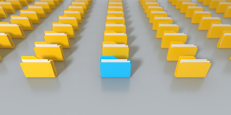 Office file folders. Business data concept. 3d rendering