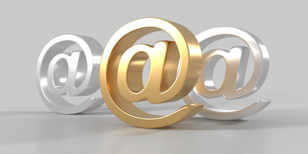 Email symbol. AT sign. Internet communication. 3d renderingの写真素材