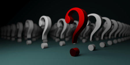 Main question mark. FAQ concept. Solving problem. 3D renderingの写真素材