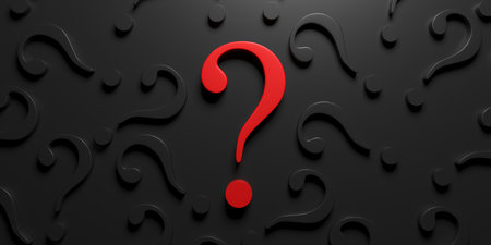 Main question mark. FAQ concept. Solving problem. 3D renderingの写真素材