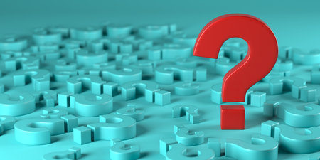 Big question mark. Concept background. 3d renderingの写真素材
