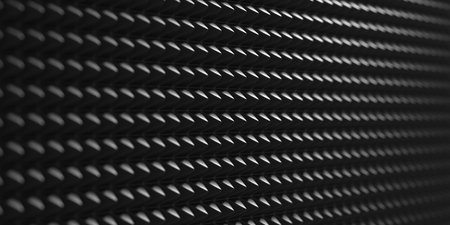 Black acoustic soundproof foam texture. Recording studio wall. 3d rendering