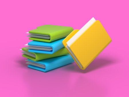 Office file folders. Business data concept. 3d renderingの写真素材