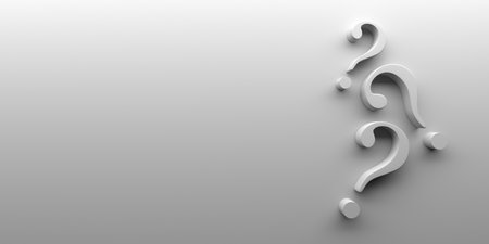 Big question mark. Concept background. 3d rendering