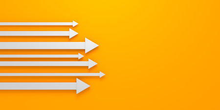 Creative digital arrows wallpaper. Success finance business concept. 3d rendering