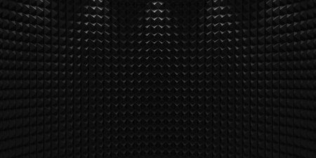 Black acoustic soundproof foam texture. Recording studio wall. 3d renderingの写真素材