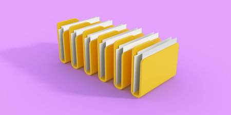 Office file folders. Business data concept. 3d rendering