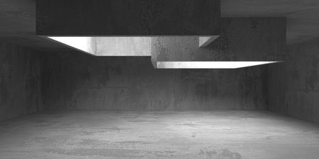 Abstract interior design concrete room. architectural background. 3d renderingの写真素材