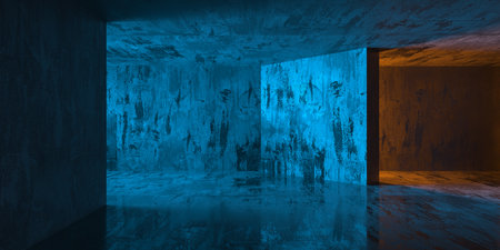Abstract empty modern interior. concrete walls. architectural background. 3d renderingの写真素材