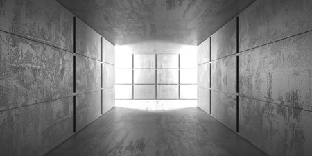 Abstract architecture background. Modern concrete room. 3d renderingの写真素材