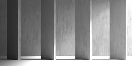 Abstract interior design concrete room. architectural background. 3d renderingの写真素材