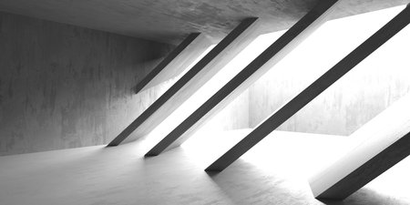 Abstract interior design concrete room. architectural background. 3d renderingの写真素材