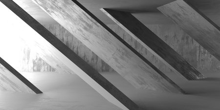 Abstract interior design concrete room. architectural background. 3d rendering