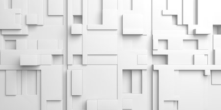 Geometric abstract white background. Tiled style. 3d renderingの写真素材