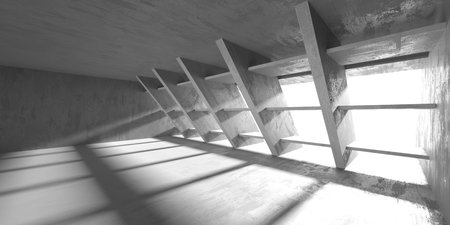 Abstract interior design concrete room. architectural background. 3d renderingの写真素材