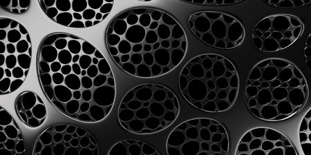 Abstract dark solid steel material. Black metallic. Aluminum silver pattern. 3d renderingの写真素材