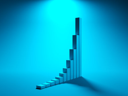 Finance graph symbolizing the growth and success of a modern business. 3d rendering