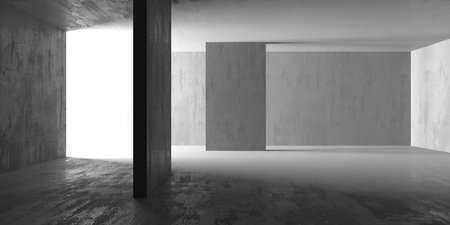 Abstract interior design concrete room. architectural background. 3d renderingの写真素材