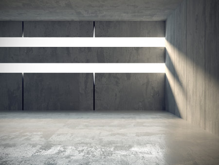 Abstract architecture background. Modern concrete room. 3d renderingの写真素材