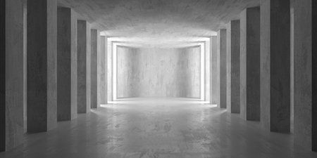 Abstract architecture background. Modern concrete room. 3d renderingの写真素材
