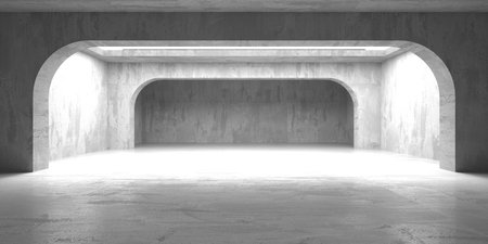 Abstract empty modern interior. concrete walls. architectural background. 3d renderingの写真素材