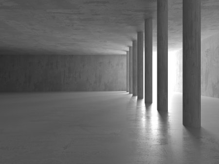 Abstract architecture background. Modern concrete room. 3d renderingの写真素材