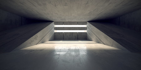 Abstract architecture background. Modern concrete room. 3d renderingの写真素材