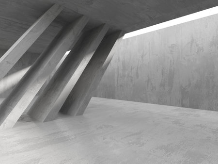 Abstract architecture background. Modern concrete room. 3d renderingの写真素材