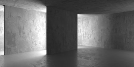 Abstract empty modern interior. concrete walls. architectural background. 3d renderingの写真素材
