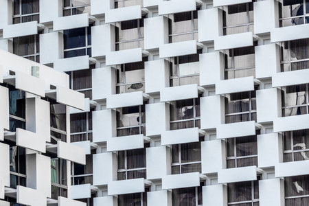 Modern building exterior. Modern architecture faÃ§ade. Design exterior detailsの写真素材